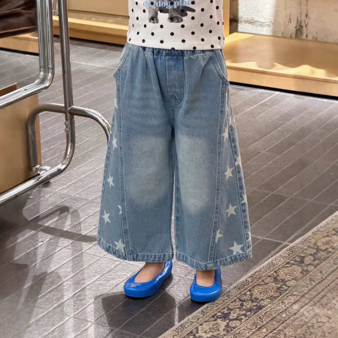 2026春夏新款童装女童韩版牛仔裤儿童中小童长裤牛仔裤子阔腿裤