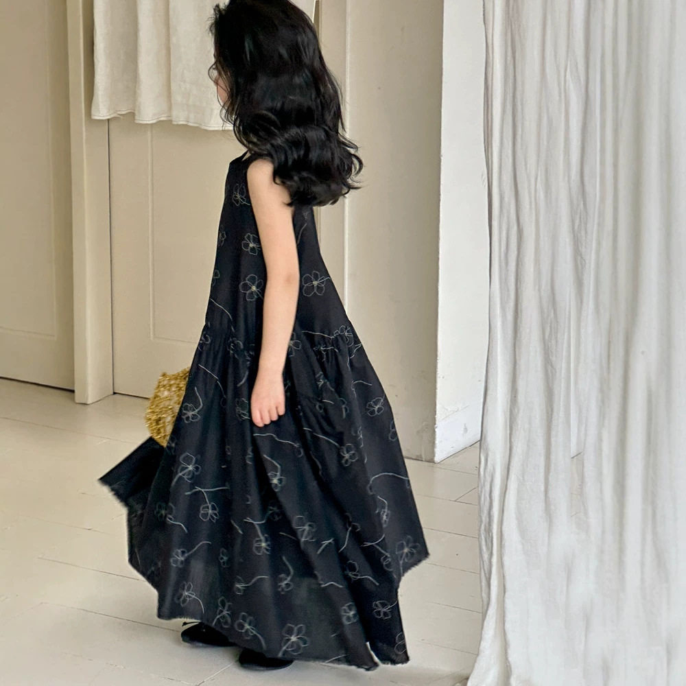 小红鱼女童连衣裙2026新款夏季儿童背心裙亲子装宽松休闲长裙子潮
