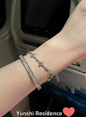 韵饰居~璀璨夺目闪钻四叶草手链 让美好与你如影随形 幸运加倍~