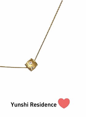 韵饰居~超仙拉丝芒星桶吊坠项链  精致高级感颈链百搭锁骨链