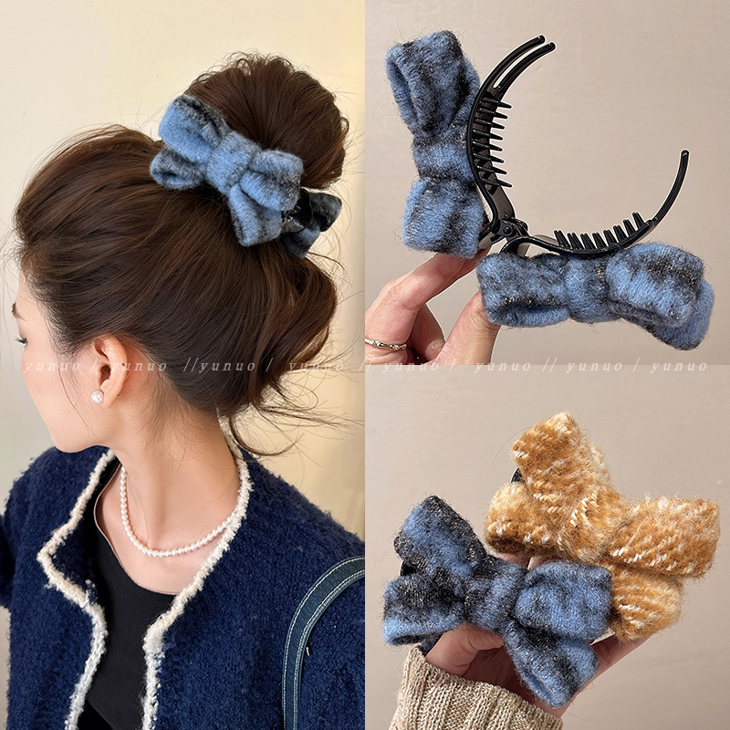 毛呢蝴蝶结丸子夹抓夹盘发神器