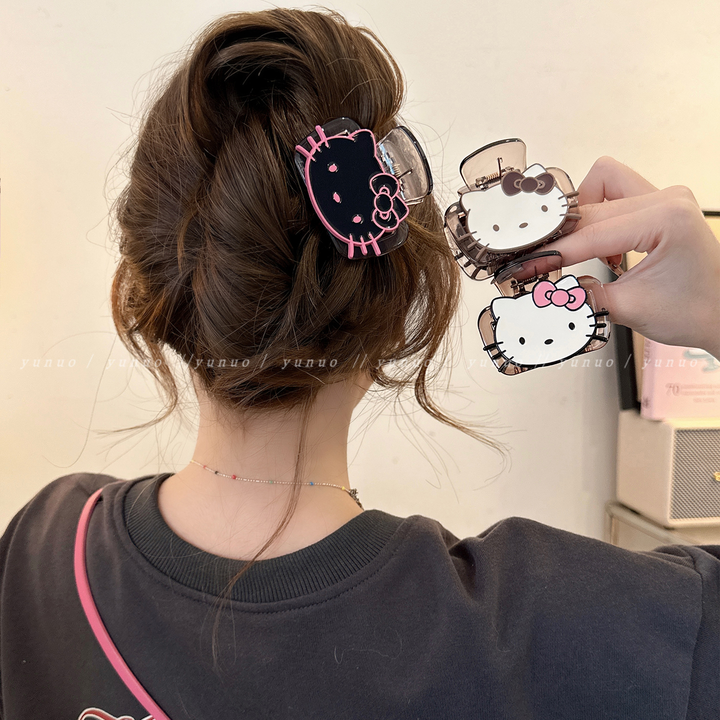 可爱出圈kt猫发夹女2025新款抓夹