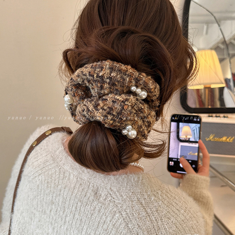 复古气质小香风大肠发圈女秋冬氛围感低马尾头绳扎头发皮筋高弹力,饰品/流行首饰/时尚饰品新,发饰,淘宝优惠券,粉丝福利购,淘宝优惠卷