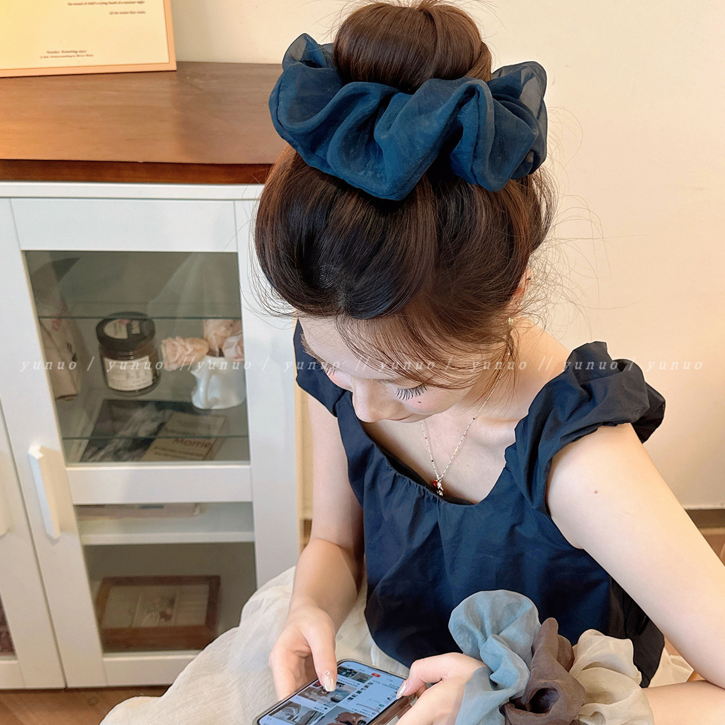 韩系复古网纱大肠发圈女扎马尾头花发绳高弹力耐用气质丸子头发饰,饰品/流行首饰/时尚饰品新,发饰,淘宝优惠券,粉丝福利购,淘宝优惠卷