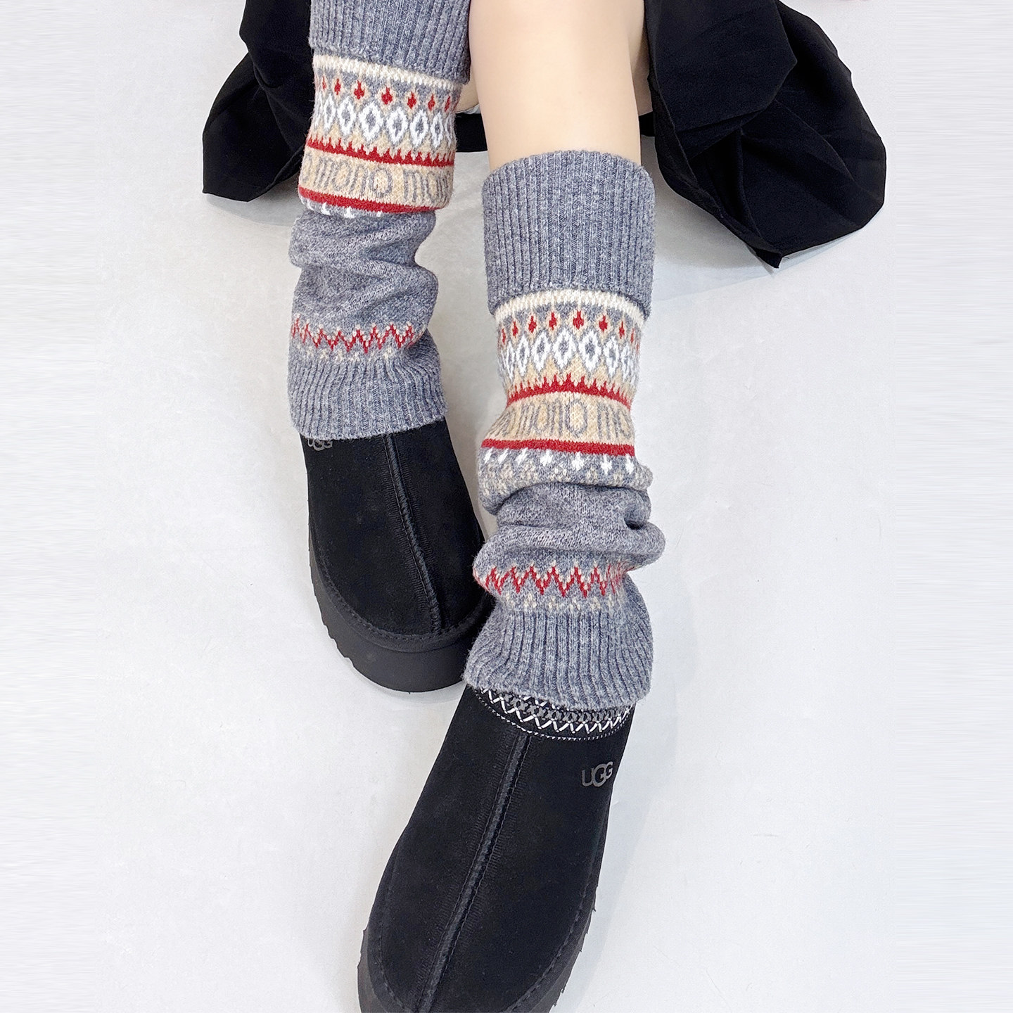 韩版秋冬新款复古费尔岛袜套女个性羊毛加厚保暖显瘦堆堆长袜ins,女士内衣/男士内衣/家居服,长筒袜,淘宝优惠券,粉丝福利购,淘宝优惠卷