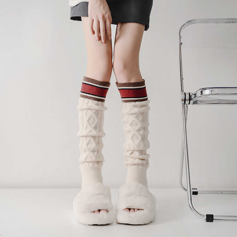 韩版学院风复古羊毛小腿袜套