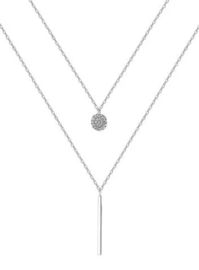 锁骨链2021年项链纯银925银新款镶钻女ins双层简约冷淡风女