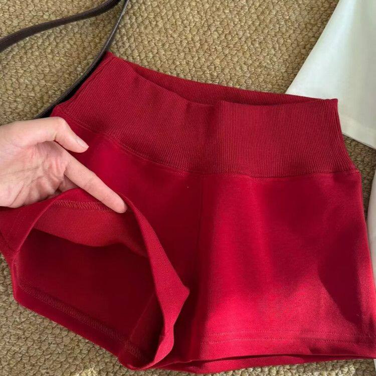 美式复古辣妹学院风运动短裤女2025夏季新款百搭休闲瑜伽直筒热裤