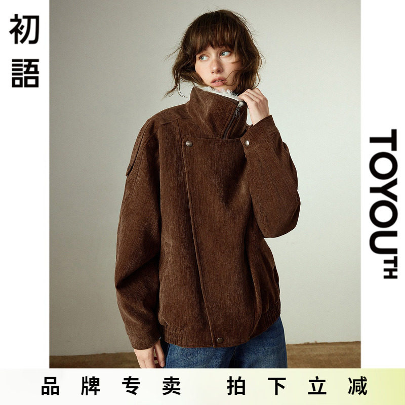 「New! 新品尝鲜」初语TOYOUTH巴恩风复古绒面毛领派克服秋冬棉衣