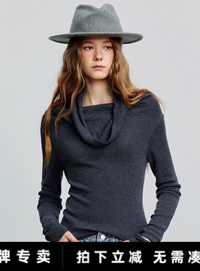 「New! 新品尝鲜」初语TOYOUTH羊毛一字肩针织打底衫长袖通勤上衣