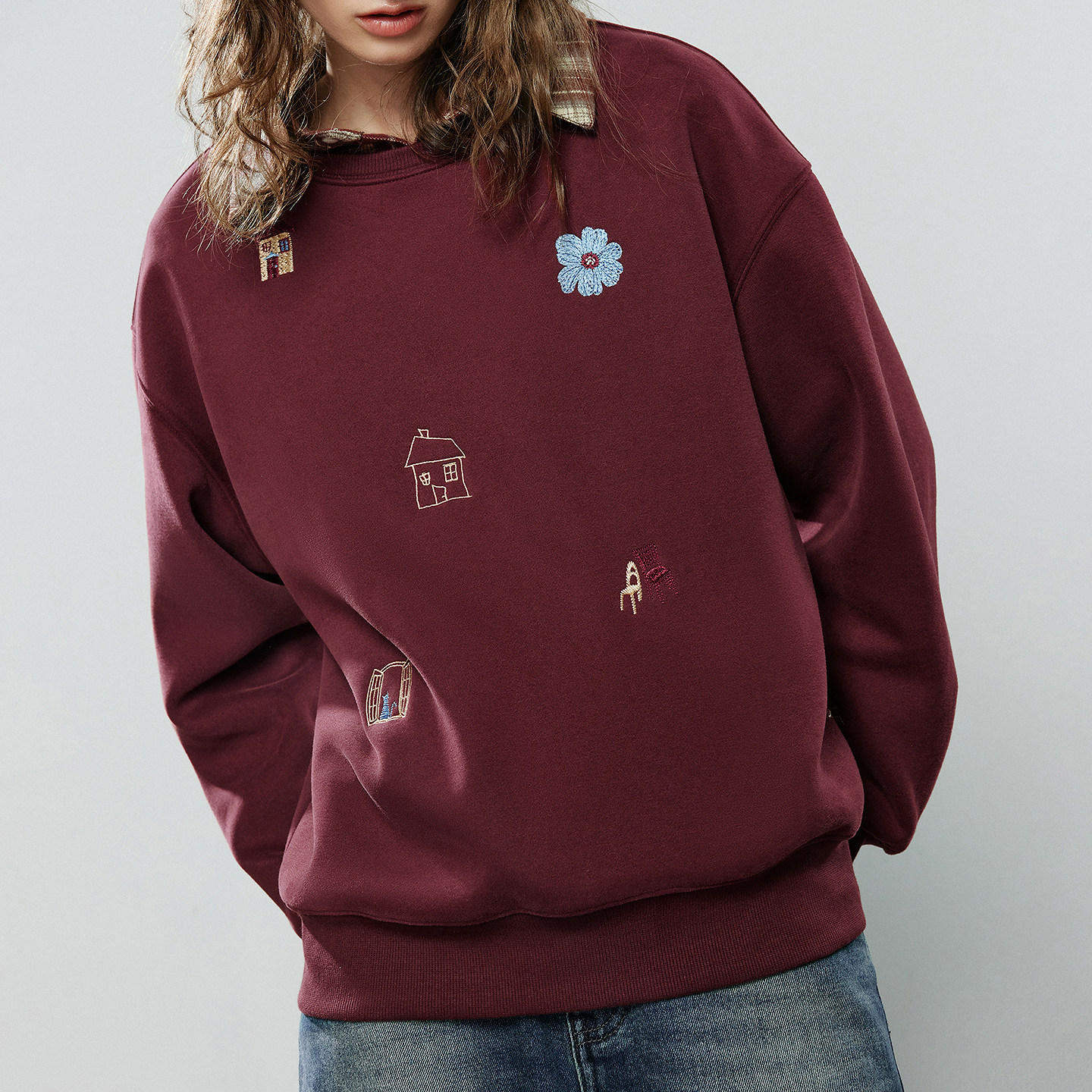 「New! 新品尝鲜」初语TOYOUTH精致小清新印花穿搭圆领长袖卫衣