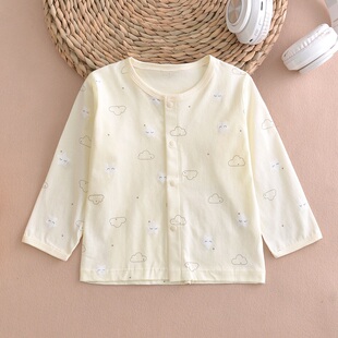 上衣哈咪奇婴幼儿无骨薄款 长袖 空调服睡衣内衣 男女童纯棉开衫 夏季