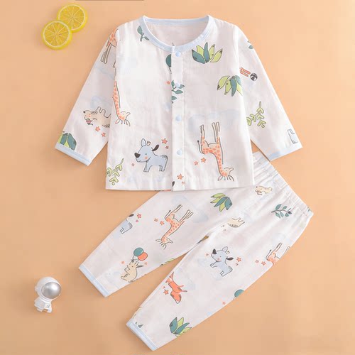 哈咪奇夏季宝宝纯棉纱布空调服