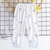 哈咪奇夏季 男女宝宝无骨全棉缩口防蚊打底裤 薄款 大童纯棉束口长裤