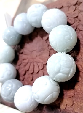 貔貅阁珠宝 原野 天然缅甸翡翠真品福禄寿大珠冰润手链