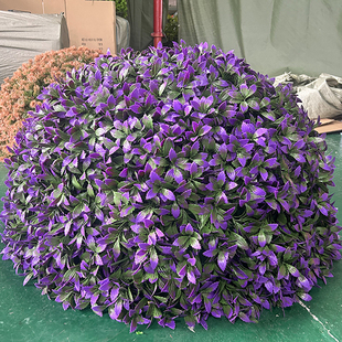 户外绿植井盖遮挡装饰品绿植球仿真绿植防晒紫香桂叶草球落叶灌木