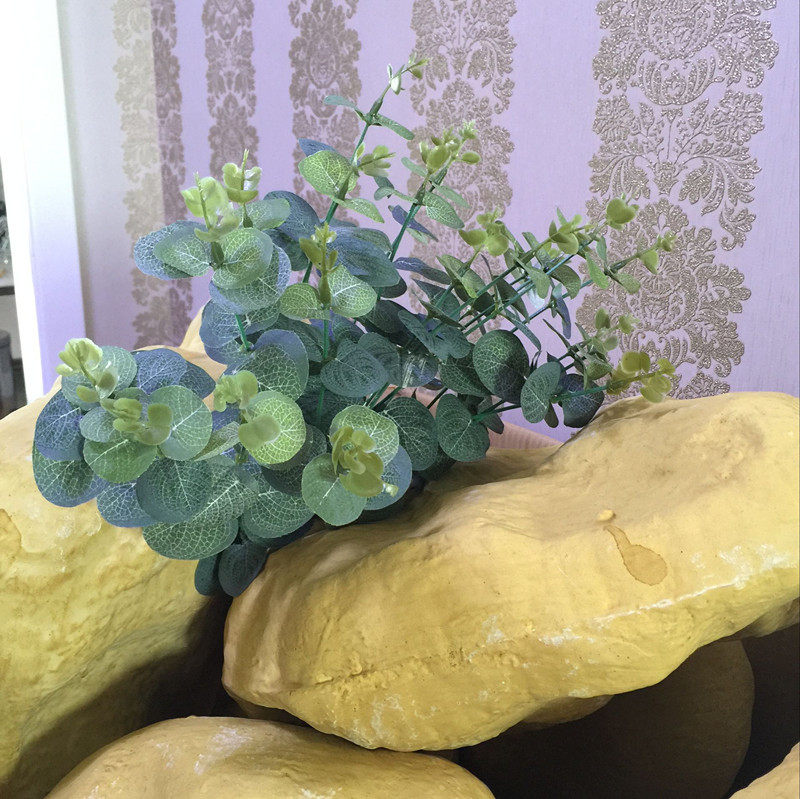 仿真植物金钱叶 尤加利冬青叶绿植墙家居室内外装饰仿真花草植物