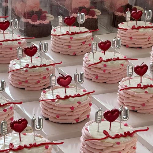 2025七夕情人节蛋糕装饰iloveyou爱心蜡烛插件情侣表白纪念日装扮