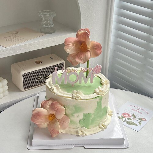 2026母亲节蛋糕装饰MOM亚克力插件开口郁金香花妈妈节日装扮摆件