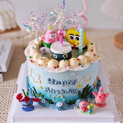 卡通海绵宝宝蛋糕装饰