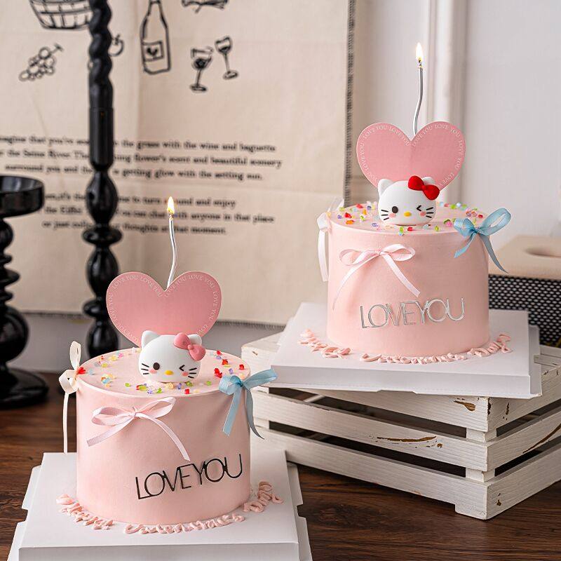 网红2026情人节KT猫蛋糕装饰摆件情侣节日告白LOVE you亚克力插件,节庆用品/礼品,蛋糕/烘焙装饰用品,淘宝优惠券,粉丝福利购,淘宝优惠卷