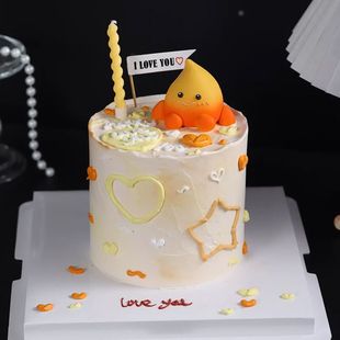 网红火花蛋糕装饰摆件续火花软陶小火苗情人节情侣念日love插件