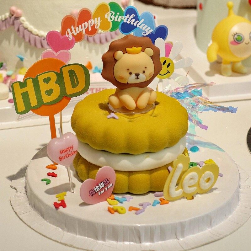 网红狮子座蛋糕装饰摆件ins风插牌爱心生日蜡烛甜品装扮烘焙插件,节庆用品/礼品,节日装扮用品,淘宝优惠券,粉丝福利购,淘宝优惠卷