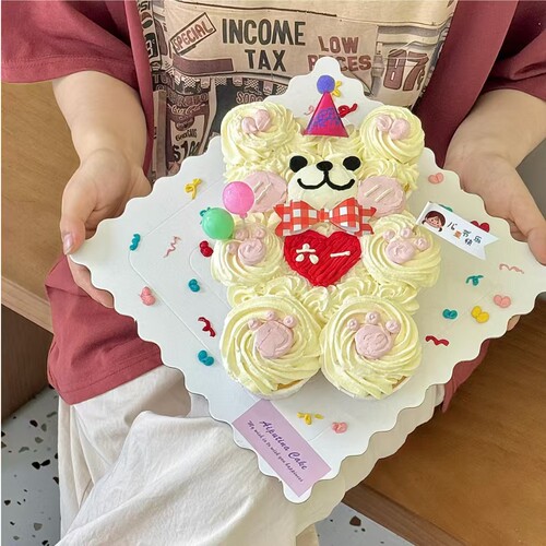 六一儿童节快乐蛋糕装饰插件61可爱纸杯小熊蛋糕小帽子蝴蝶结插件