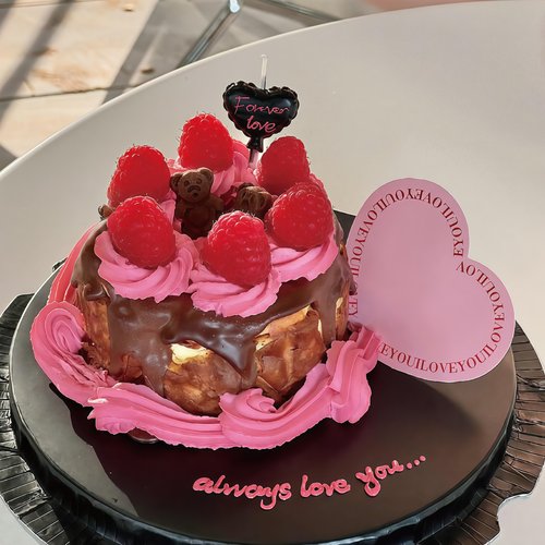 2025七夕情人节红色iloveyou卡片蛋糕装饰爱心蜡烛情侣节日装扮