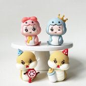 2025蛇年蛋糕装 饰摆件奶瓶拨浪鼓蛇宝宝女孩男孩满月甜品台装 扮