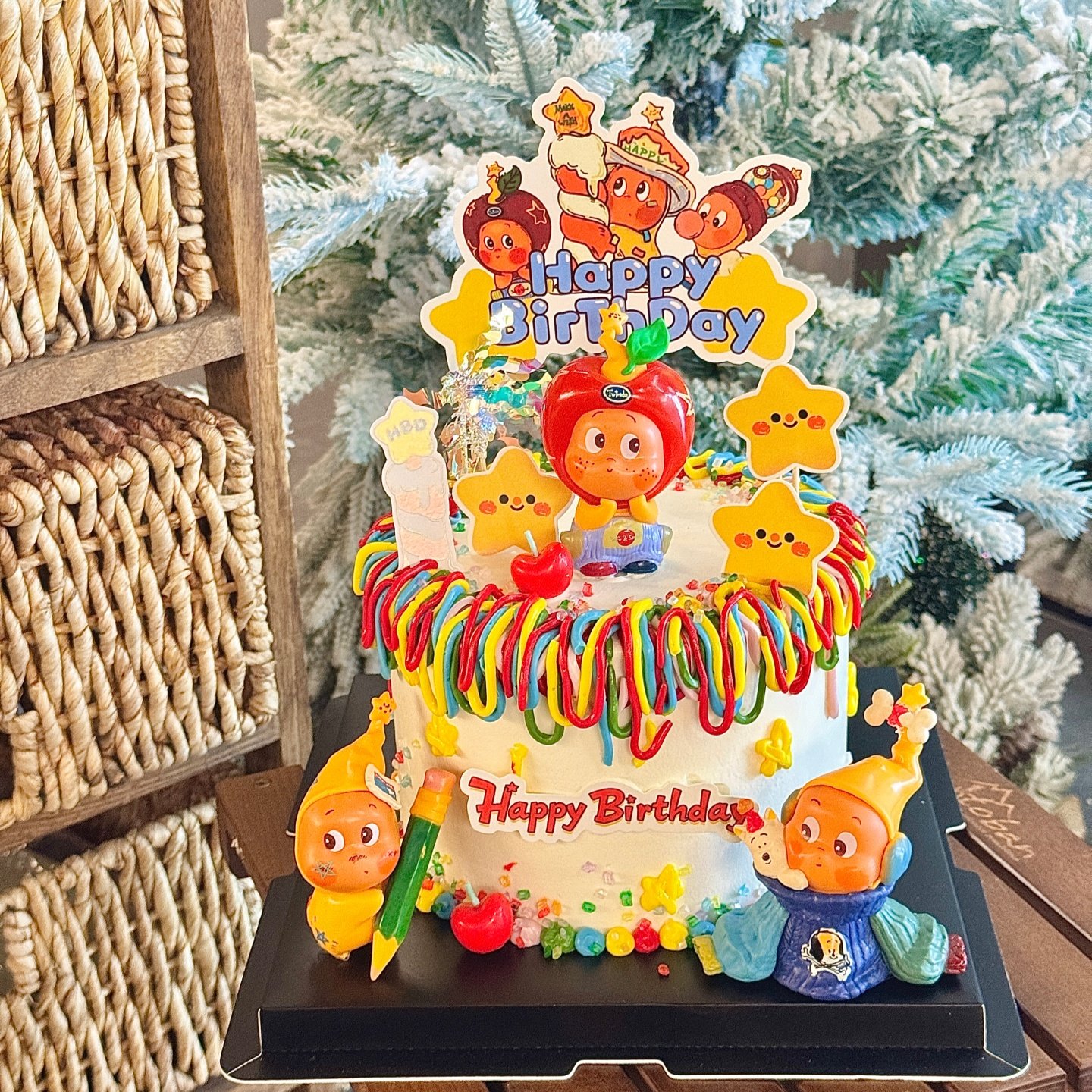 卡通许愿苹果星星人蛋糕装饰摆件星星人插牌儿童生日甜品台装扮,节庆用品/礼品,节日装扮用品,淘宝优惠券,粉丝福利购,淘宝优惠卷