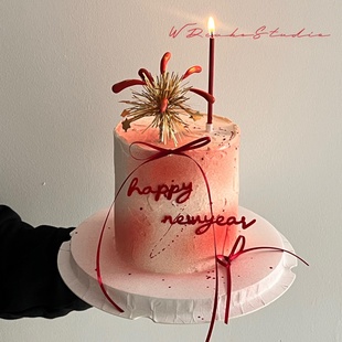 2026除夕夜跨年软胶星星礼花蛋糕装饰插件新年快乐亚克力烘焙插牌