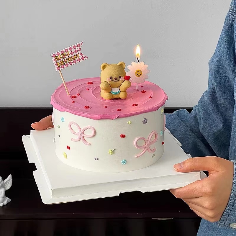 ins简约黄油小熊蛋糕装饰插件