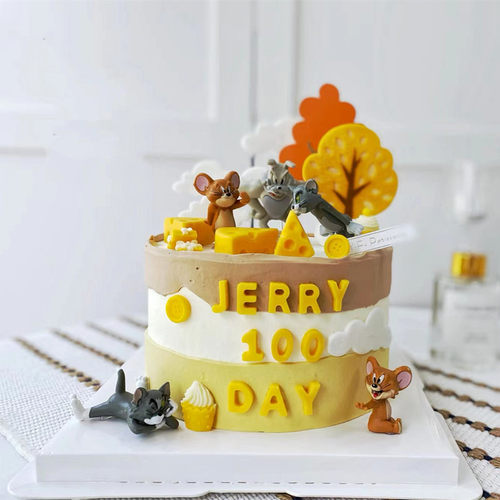 儿童生日蛋糕装饰摆件猫和老鼠