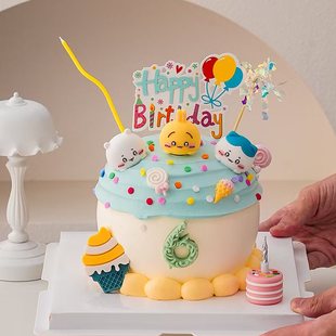 饰卡通小八吉伊乌萨奇摆件男孩女孩生日甜品台装 儿童蛋糕装 扮插件
