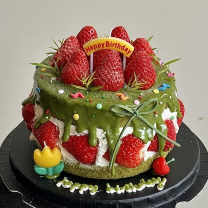 网红ins韩系草莓生日蛋糕装饰