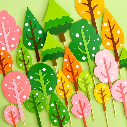 烘焙森林百搭纸质插牌生日蛋糕