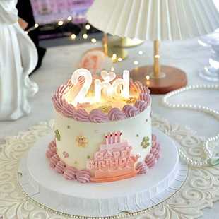 佳妍同款 扮 烘焙蛋糕装 饰摆件宝宝生日周岁周年数字发光灯甜品台装