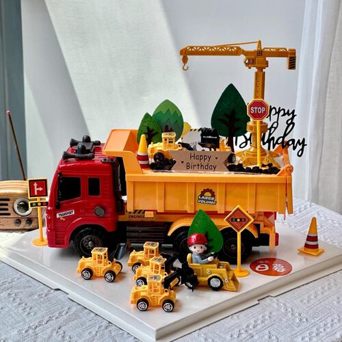 大号翻斗车蛋糕装饰摆件