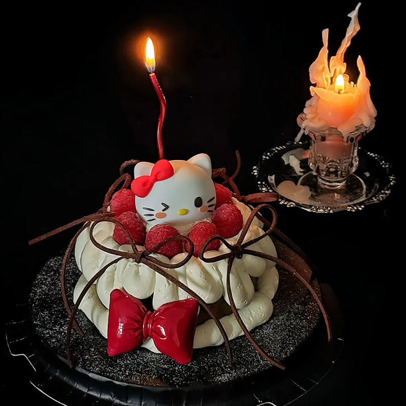 2026网红圣诞节hellokitty蛋糕装饰凯蒂猫KT猫红色蝴蝶结烘焙装扮