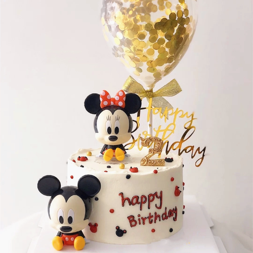 米妮一对装小孩娃娃配件生日蛋糕