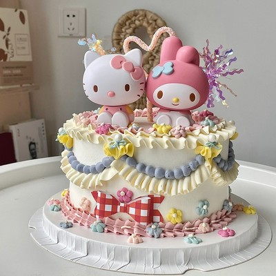 美乐蒂蛋糕装饰摆件kitty猫