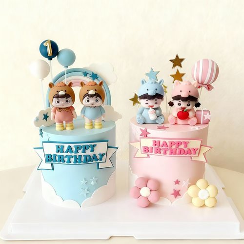 2026网红可爱马宝宝蛋糕装饰摆件儿童满月周岁生日烘焙装扮插件