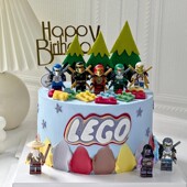 儿童积木人偶乐高幻影忍者蛋糕装 扮插件 饰摆件迷你世界男孩生日装