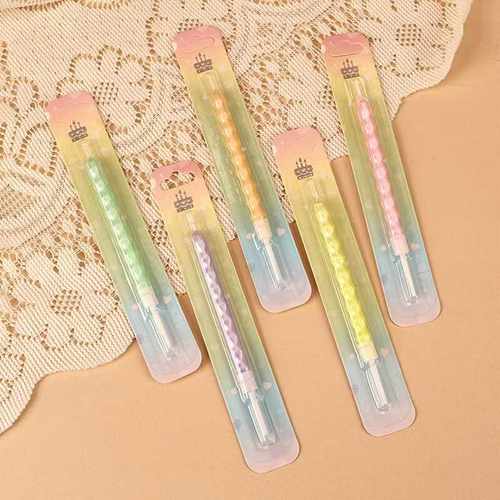 彩色金属质感蛋糕装饰直杆蜡烛