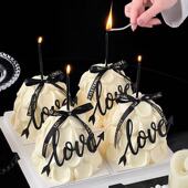 2.14情人节许愿树蛋糕装 饰亚克力love黑色插牌情侣告白2026插件