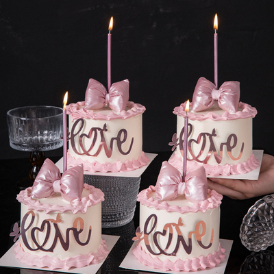 520情人节pu蝴蝶结蛋糕装饰摆件