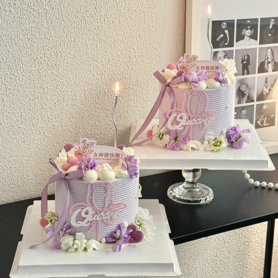 网红38女神节快乐鲜花蛋糕装饰插牌女王节郁金香亚克力烘焙插件