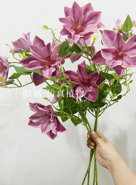 大枝手感仿真铁线莲轻奢风假花