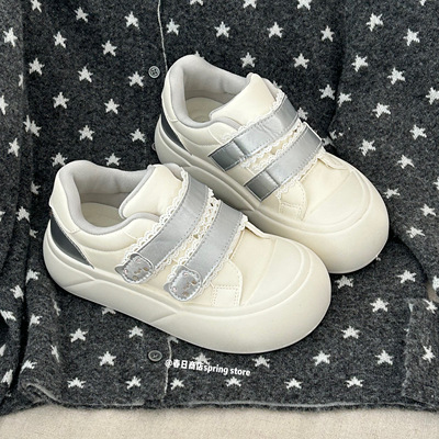 春日商店魔术贴小白鞋女